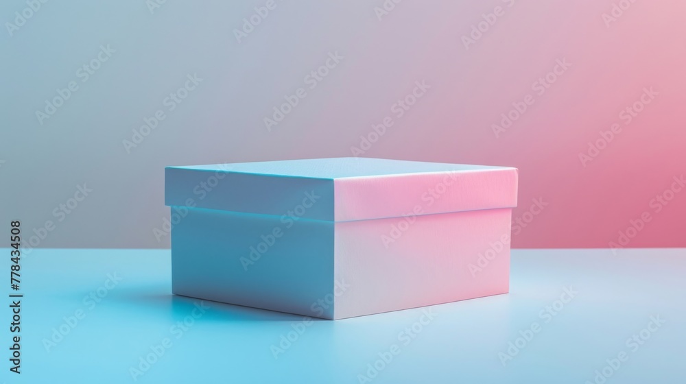 Tranquil Minimalist Gift Box on Soft Pastel Gradient Background Tranquil Minimalist Gift Box on Soft Pastel Gradient Background