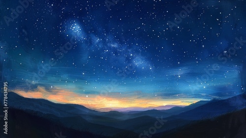 Soft Pastel Starry Night Sky.