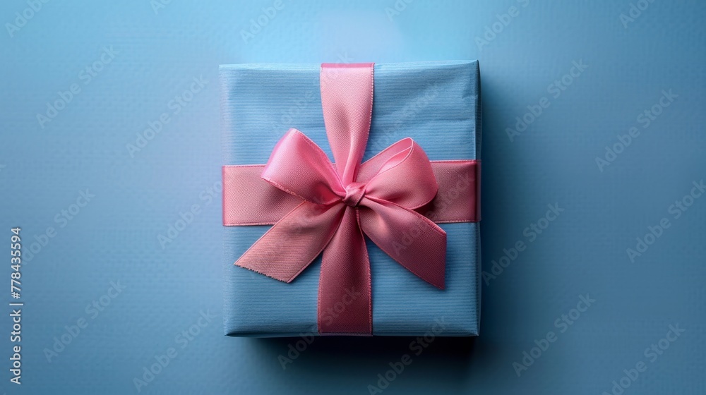 Soft Pastel Pink and Blue Gradient with Minimal Gift Box. Soft Pastel Pink and Blue Gradient with Minimal Gift Box.