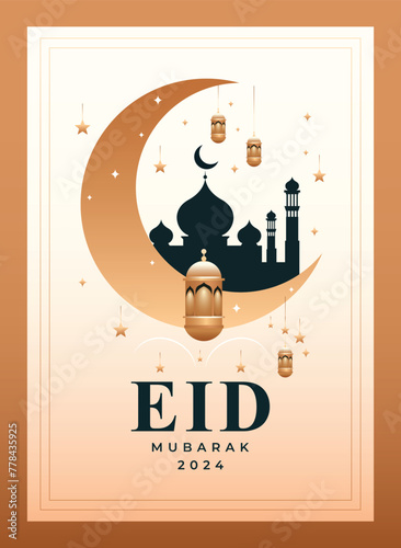 Eid Mubarak Islamic design illustration concept for Happy eid