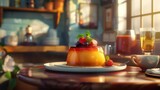Perfectly Condensed Flan: A Delectable 3D of a Sweet Pastry Delight