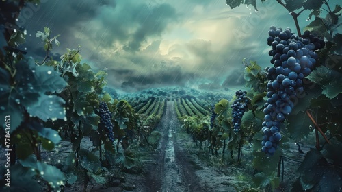 Petrichor Scent in a Vineyard: A Serene of Rain's Aftermath