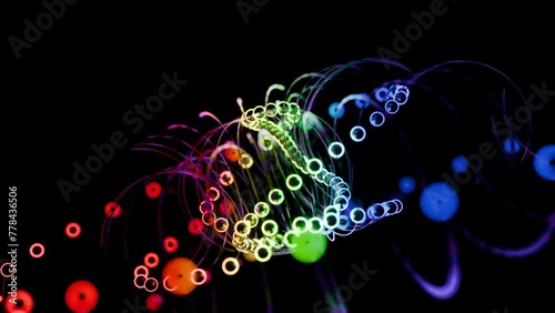 Galactic Bubbles Neon Animation VJ Loop photo