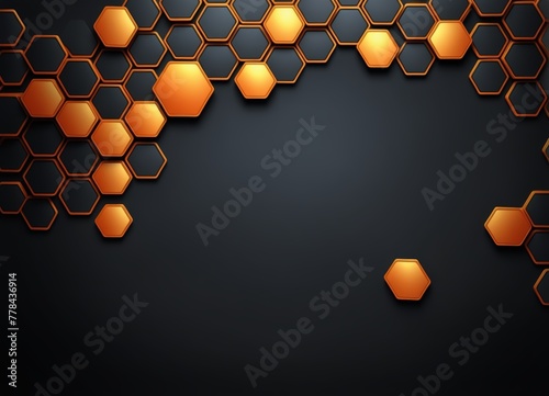 Black and Orange honeycomb background