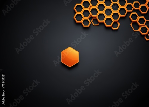 Black and Orange honeycomb background