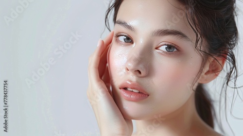 Captivating Beauty: Professional Model Showcasing Cosmetics for Cosmetic Company Advertisement