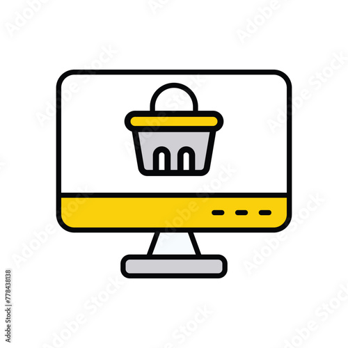 E commerce icon design with white background stock illustration