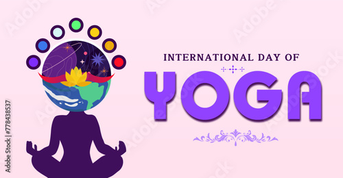 International Day of Yoga, campaign or celebration banner design photo