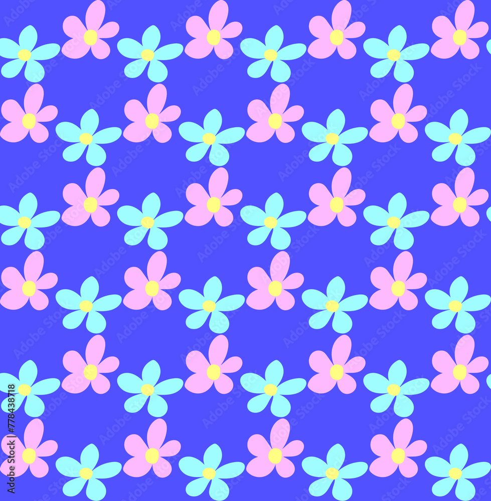 Seamless floral pattern in the form of delicate flowers on a blue background Seamless floral pattern in the form of delicate flowers on a blue background