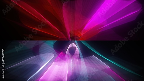 Colorful Laser Show. Computer generated 3d render