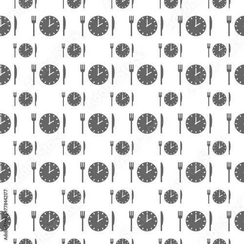 Lunch time icon seamless pattern isolated on white background