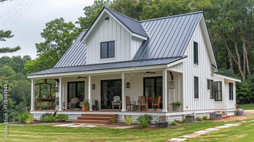 Small White House With Metal Roof