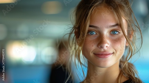 Woman With Blue Eyes Posing