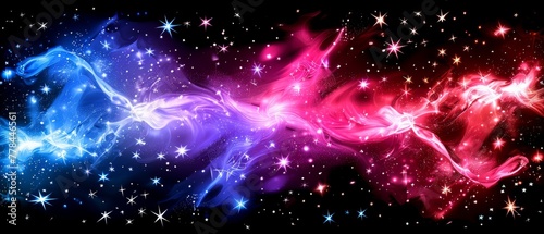  A colorful background featuring stars and swirls on a black canvas, providing ample space for text or logo placement in the lower right corner