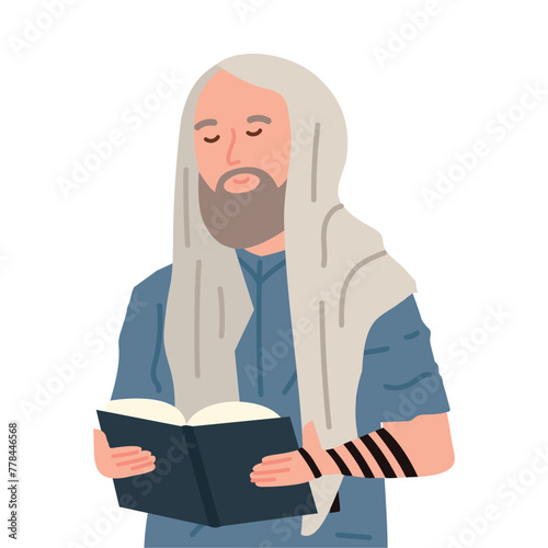 jewish tefillin old man prayer