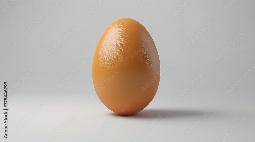 Single brown chicken egg isolated on white grey background Single brown chicken egg isolated on white grey background