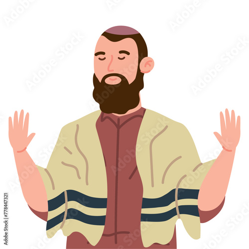 jewish tefillin male praying