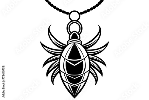 shrimp-shape-pendant--high-end-luxury--white-background vector illustration