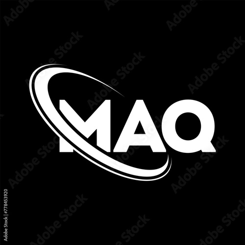 MAQ logo. MAQ letter. MAQ letter logo design. Initials MAQ logo linked with circle and uppercase monogram logo. MAQ typography for technology, business and real estate brand. photo