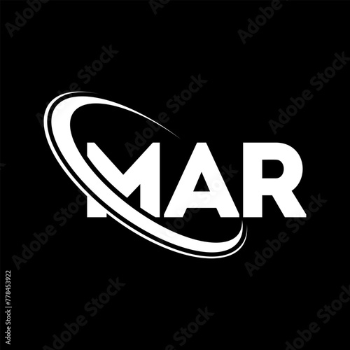MAR logo. MAR letter. MAR letter logo design. Initials MAR logo linked with circle and uppercase monogram logo. MAR typography for technology, business and real estate brand.