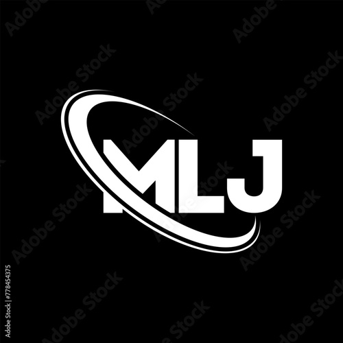 MLJ logo. MLJ letter. MLJ letter logo design. Initials MLJ logo linked with circle and uppercase monogram logo. MLJ typography for technology, business and real estate brand. photo