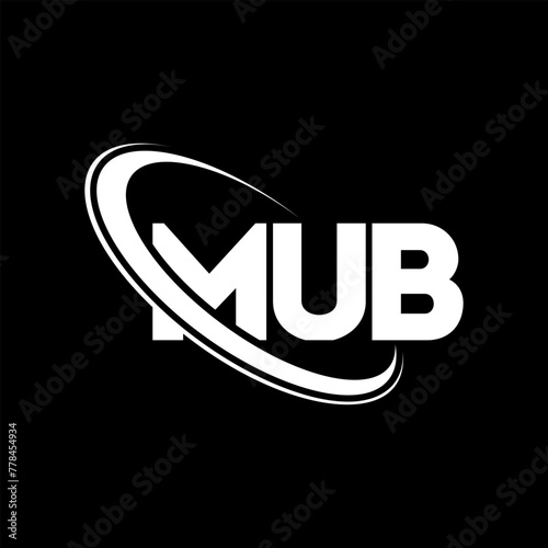 MUB logo. MUB letter. MUB letter logo design. Initials MUB logo linked with circle and uppercase monogram logo. MUB typography for technology, business and real estate brand.