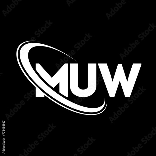 MUW logo. MUW letter. MUW letter logo design. Initials MUW logo linked with circle and uppercase monogram logo. MUW typography for technology, business and real estate brand.