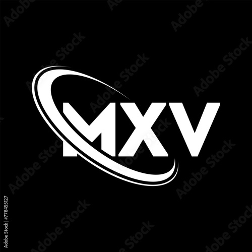 MXV logo. MXV letter. MXV letter logo design. Initials MXV logo linked with circle and uppercase monogram logo. MXV typography for technology, business and real estate brand. photo