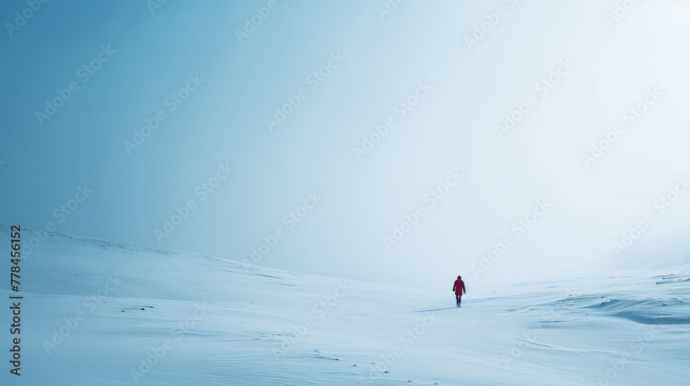 Solitary Figure in Snow-covered Landscape Solitary Figure in Snow-covered Landscape