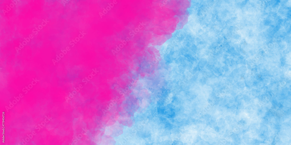Abstract blue and pink fantasy watercolor background .splash acrylic blue and pink background .banner for wallpaper .watercolor wash aqua painted texture .abstract hand paint square stain backdrop .