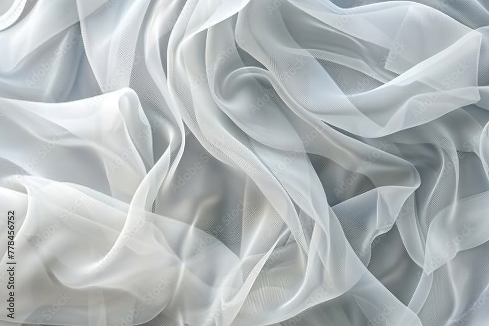 A detailed illustration of white organza fabric, where the stiff. 32k, full ultra HD, high resolution