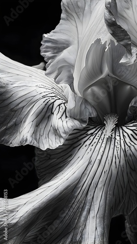 Iris Flowers Intricate Patterns A Dance of Shadows and Light in Macro Photography photo