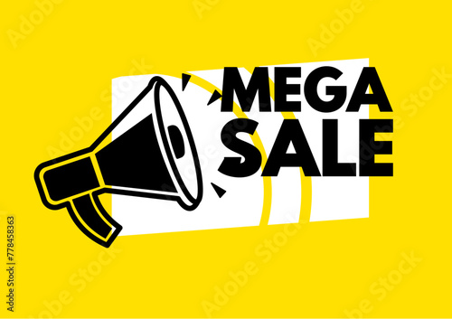Mega sale, megaphone, message - vector illustration,