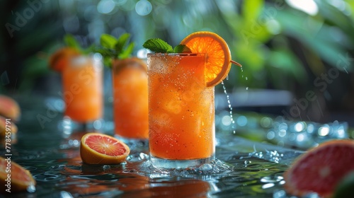 Person Holding Drink in Pool