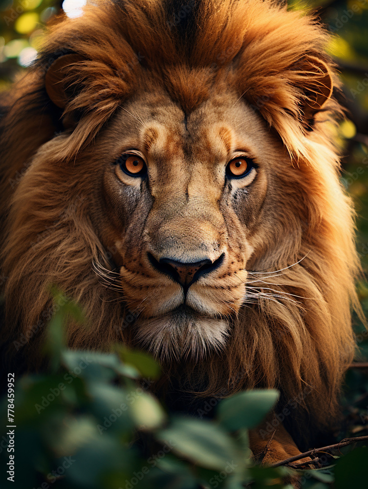 Naklejka premium close up of a lion