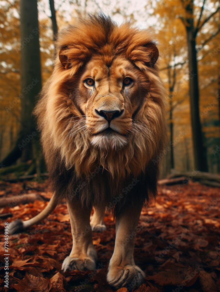 Fototapeta premium portrait of a lion face