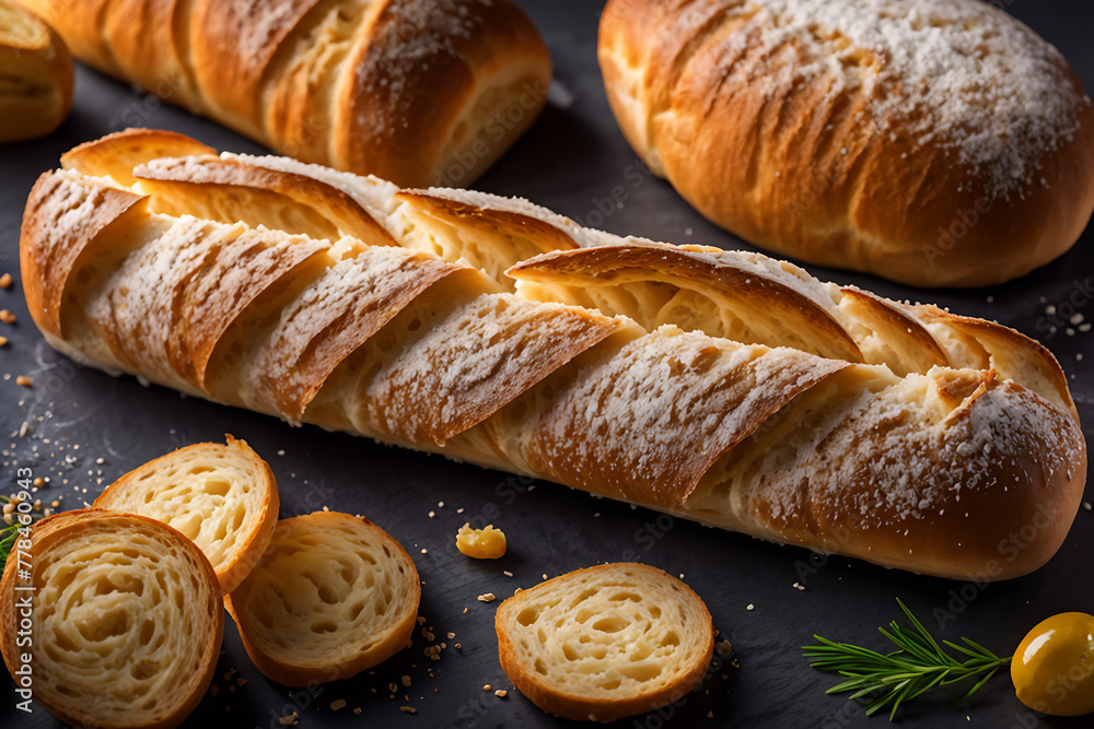 Delicious baguette bread.
Generative ai.