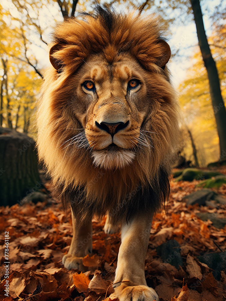 Fototapeta premium lion in the zoo