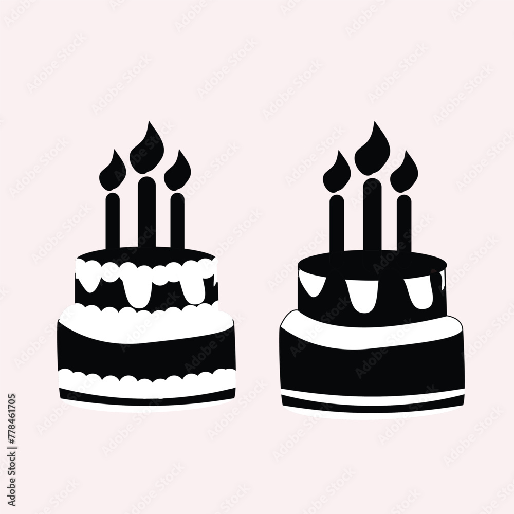 vector doodle cake Isolated on white background,hand-drawn cake with candles. Sketch-style vector illustration. vector doodle cake Isolated on white background,hand-drawn cake with candles. Sketch-style vector illustration.