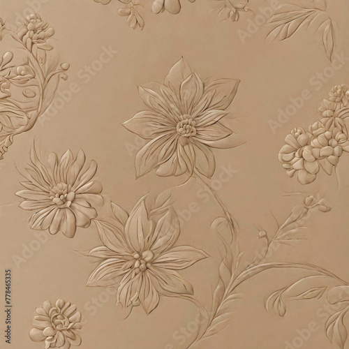 Background imitating a natural leather product with a floral pattern.