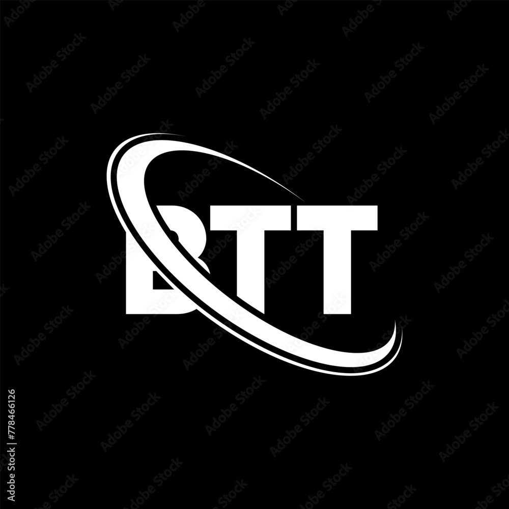 BTT logo. BTT letter. BTT letter logo design. Initials BTT logo linked with circle and uppercase monogram logo. BTT typography for technology, business and real estate brand.