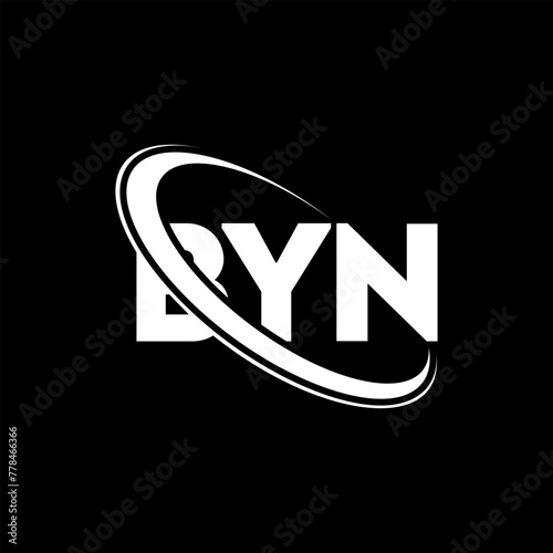 BYN logo. BYN letter. BYN letter logo design. Initials BYN logo linked with circle and uppercase monogram logo. BYN typography for technology, business and real estate brand. photo