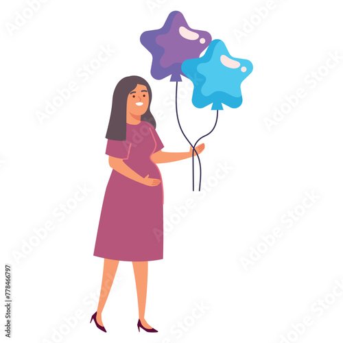 gender reveal pregnant woman design