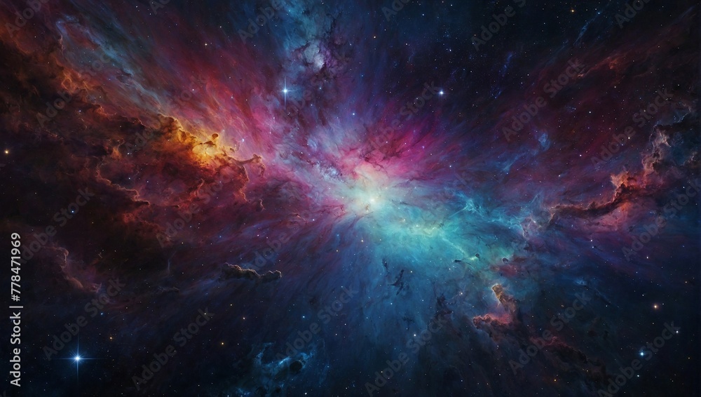 galaxy background with stars and nebula - obrazy, fototapety, plakaty 