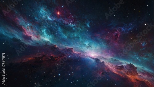 galaxy background with stars and nebula © Alexandra