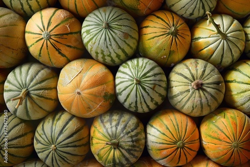 Cucumis melo is a species of melon in the family Cucurbitaceae. Generative AI photo