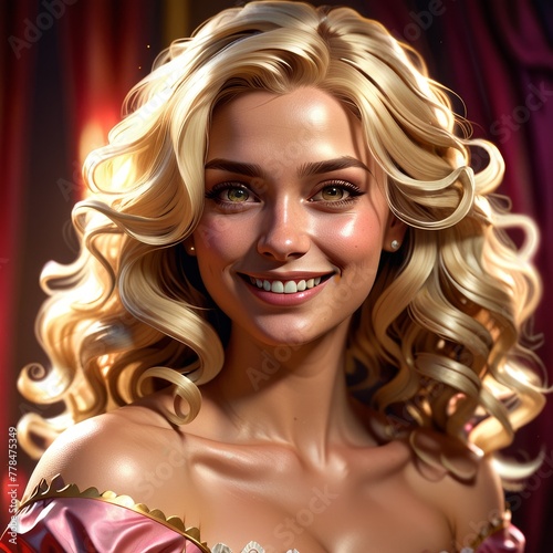 Game Avatar Character Art - Female Blonde Princess 01