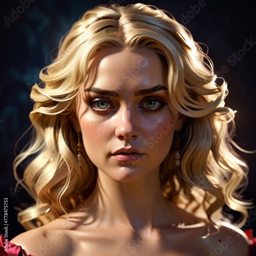Game Avatar Character Art - Female Blonde Princess 01