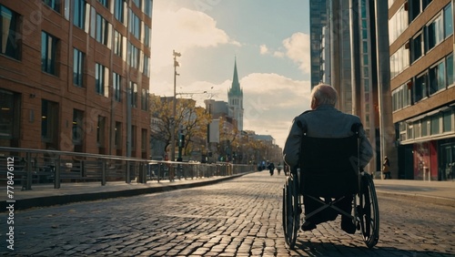 Wheelchair user in the city