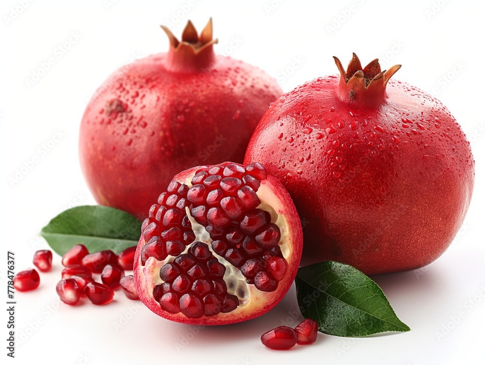 pomegranates on a white background pomegranates on a white background